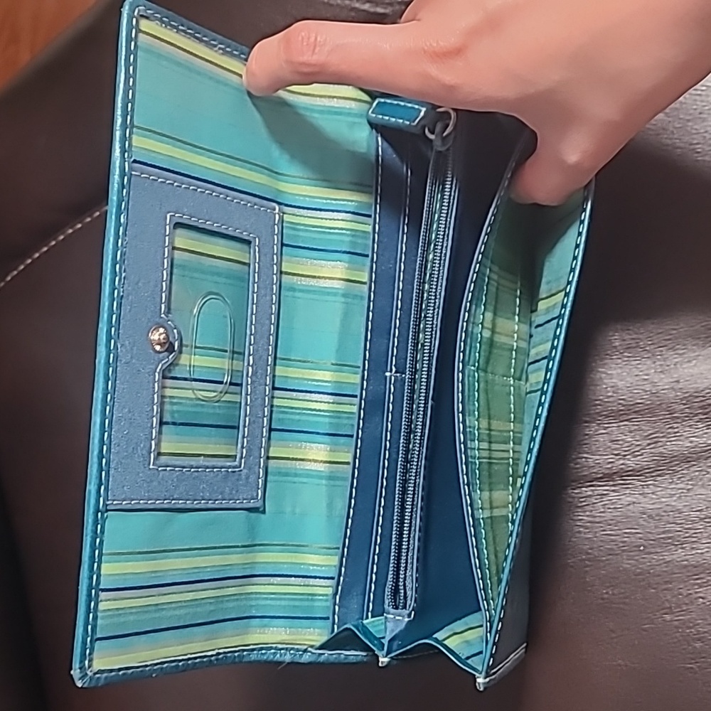 FOSSIL Continental Long Wallet Blue Green